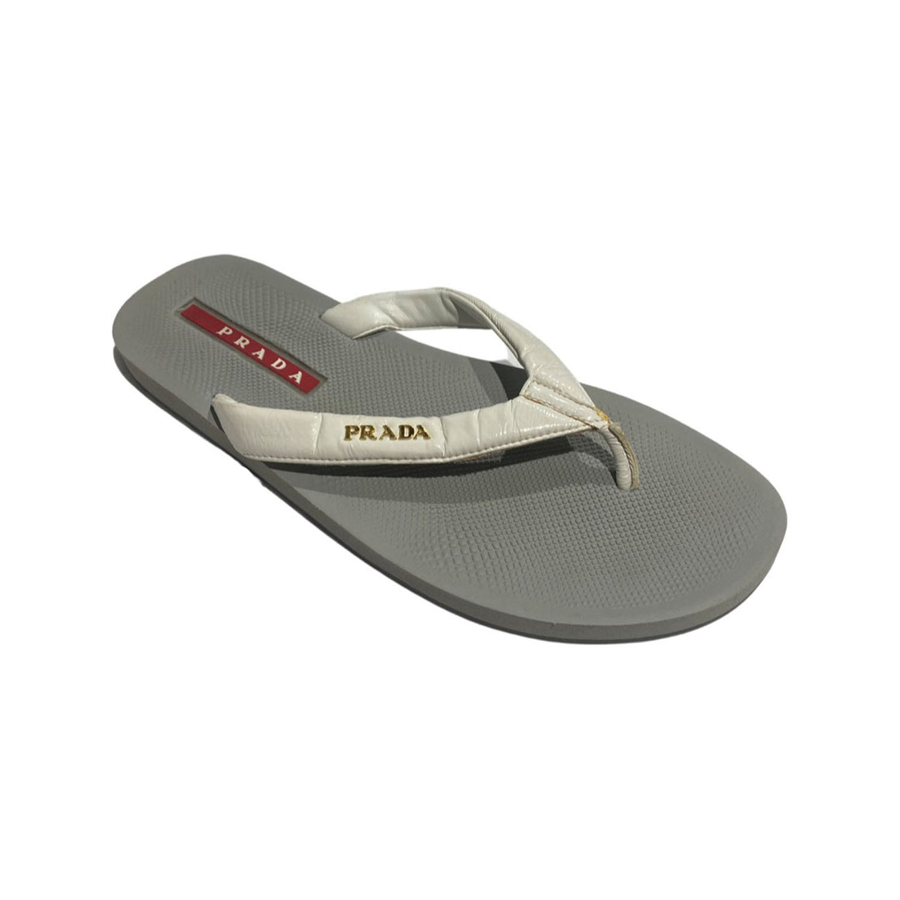 PRADA grey and white flip flops – Loop Generation