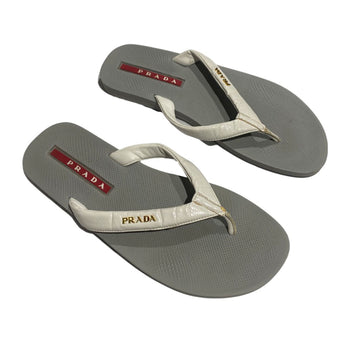 PRADA grey and white flip flops – Loop Generation