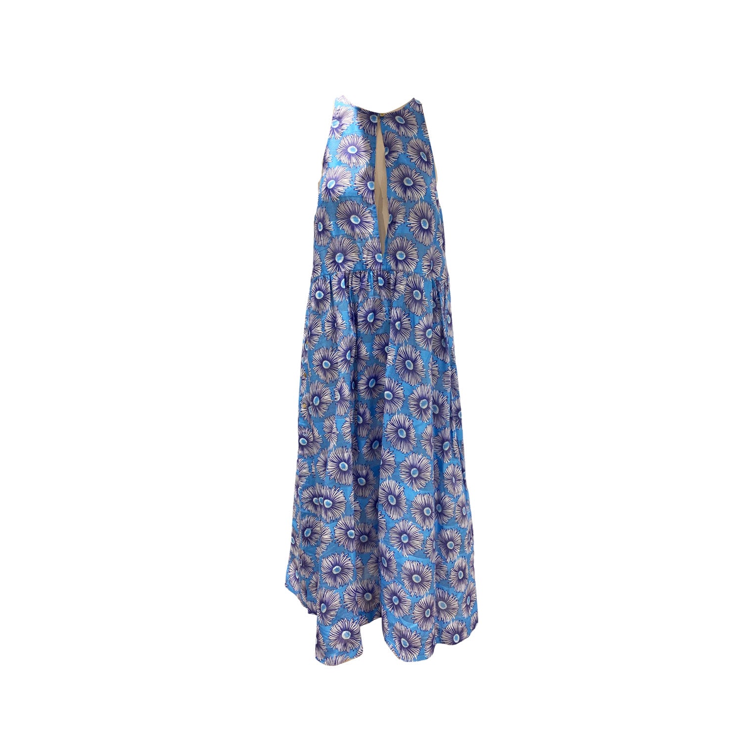 image of Suno blue floral print cotton dress