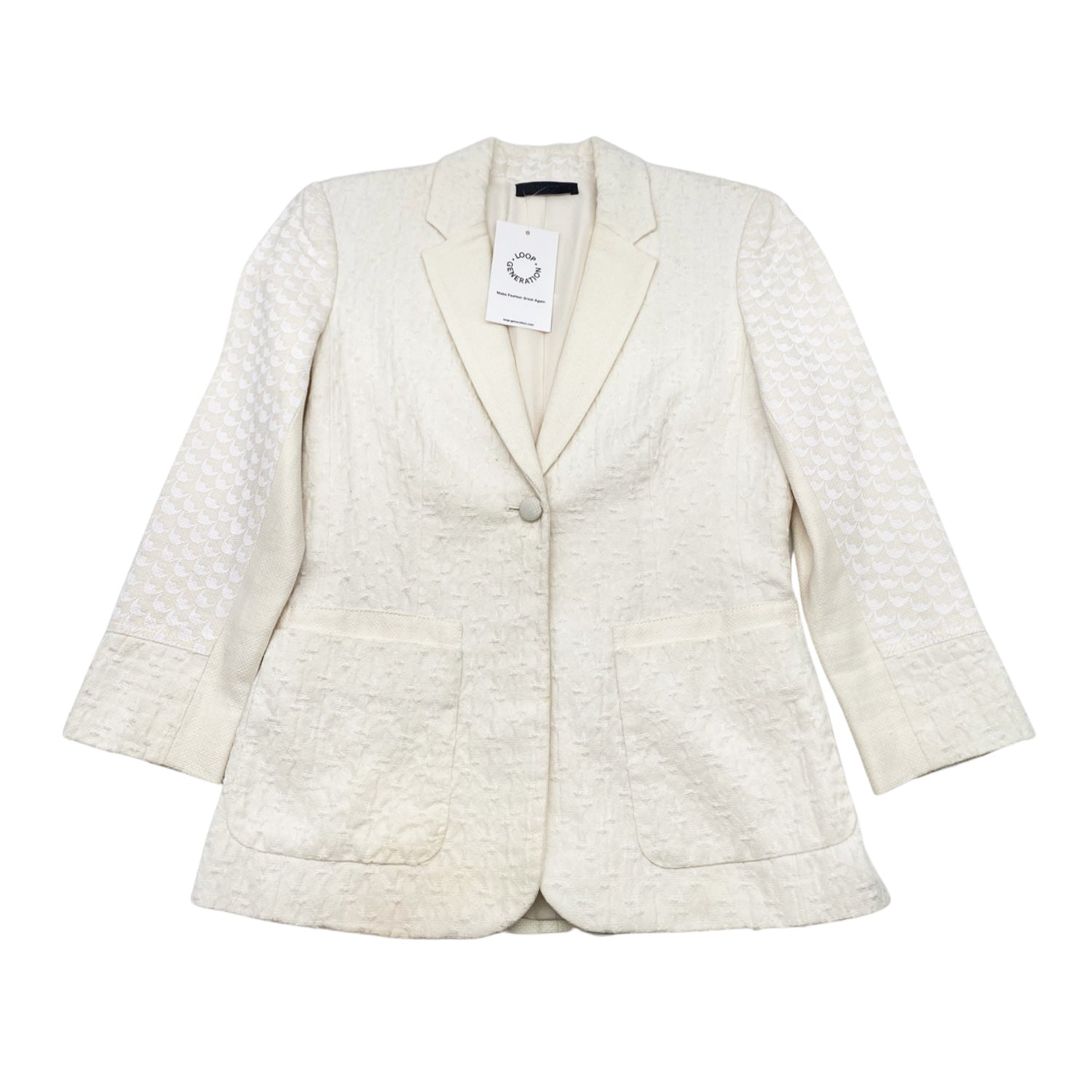 Image of THE ROW ecru structured cotton jacket