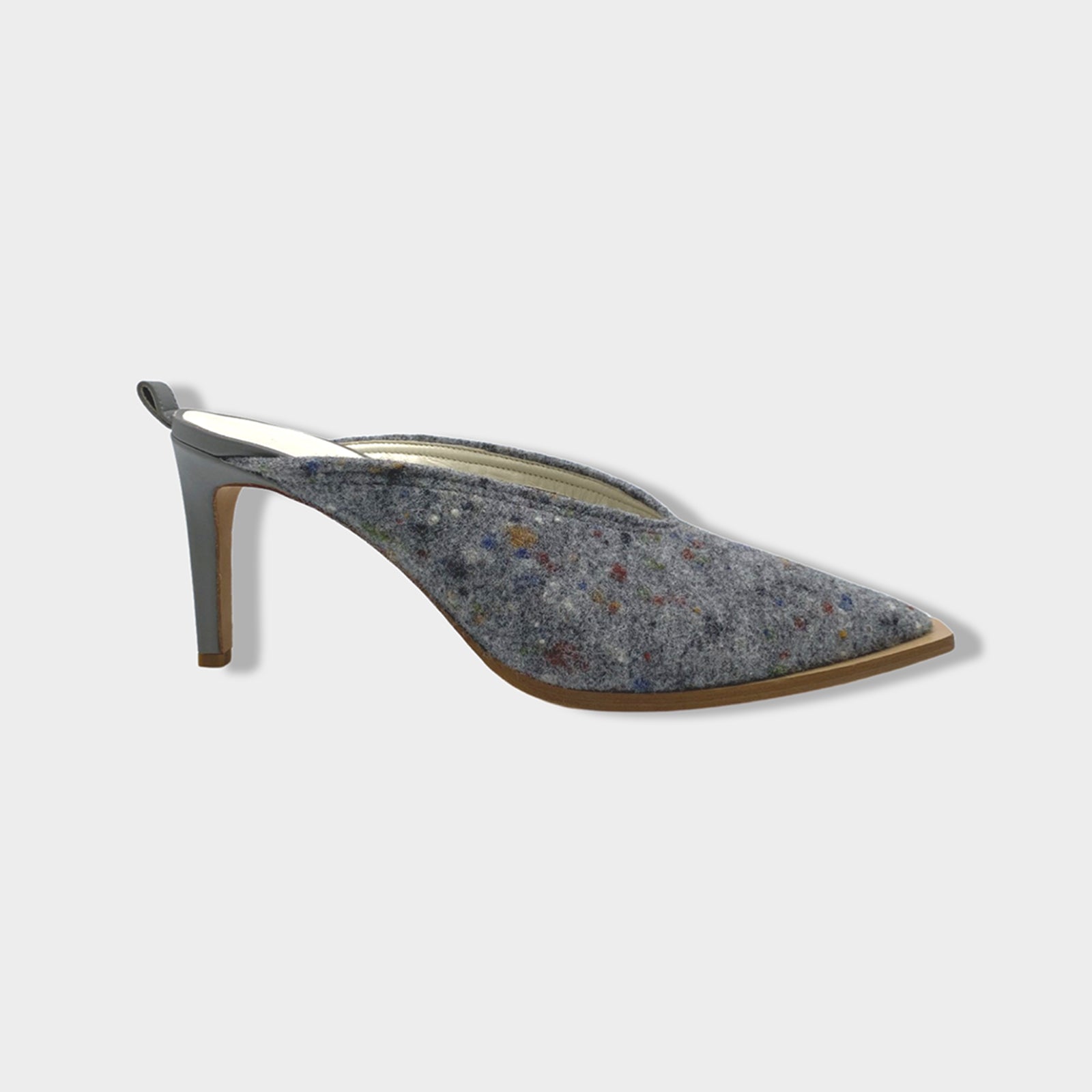 image of TIBI grey felt mules