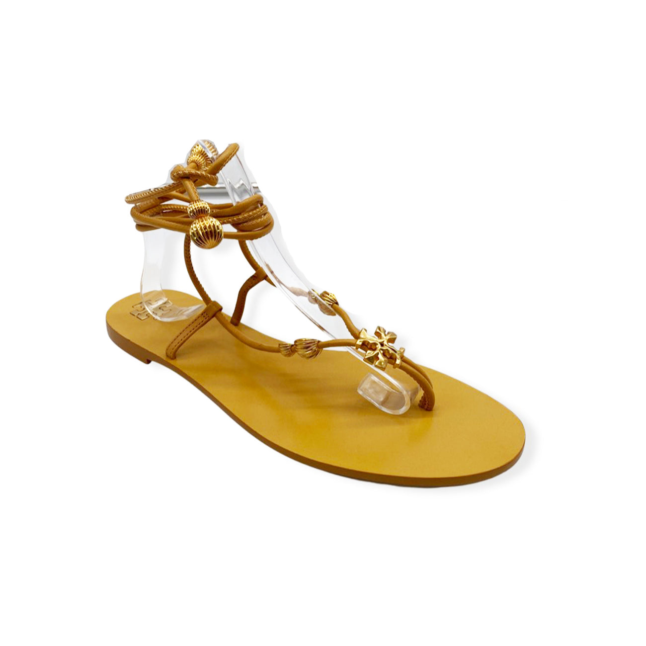 TORY BURCH yellow and gold greek leather sandals – Loop Generation