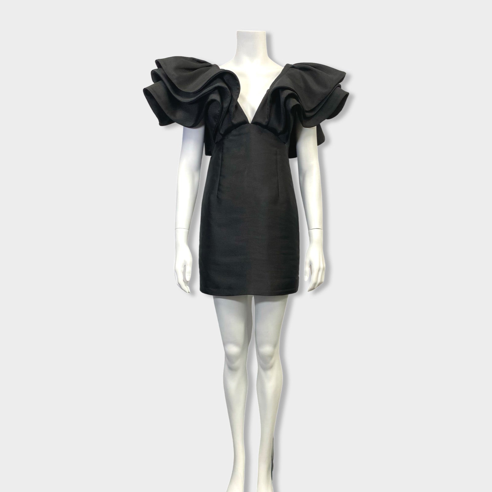 image of UNSIGNED black ruffled dress