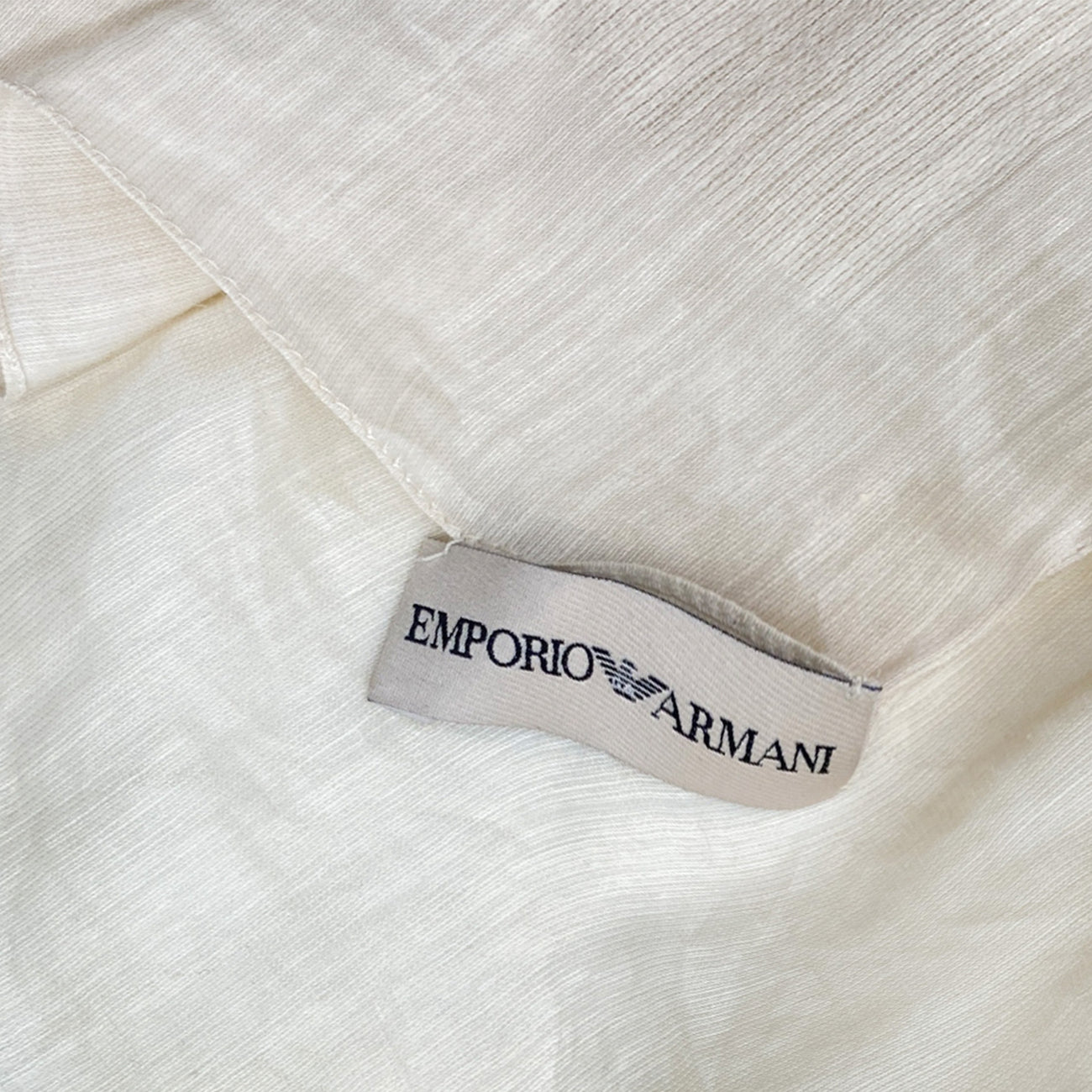 EMPORIO ARMANI ecru silk scarf – Loop Generation