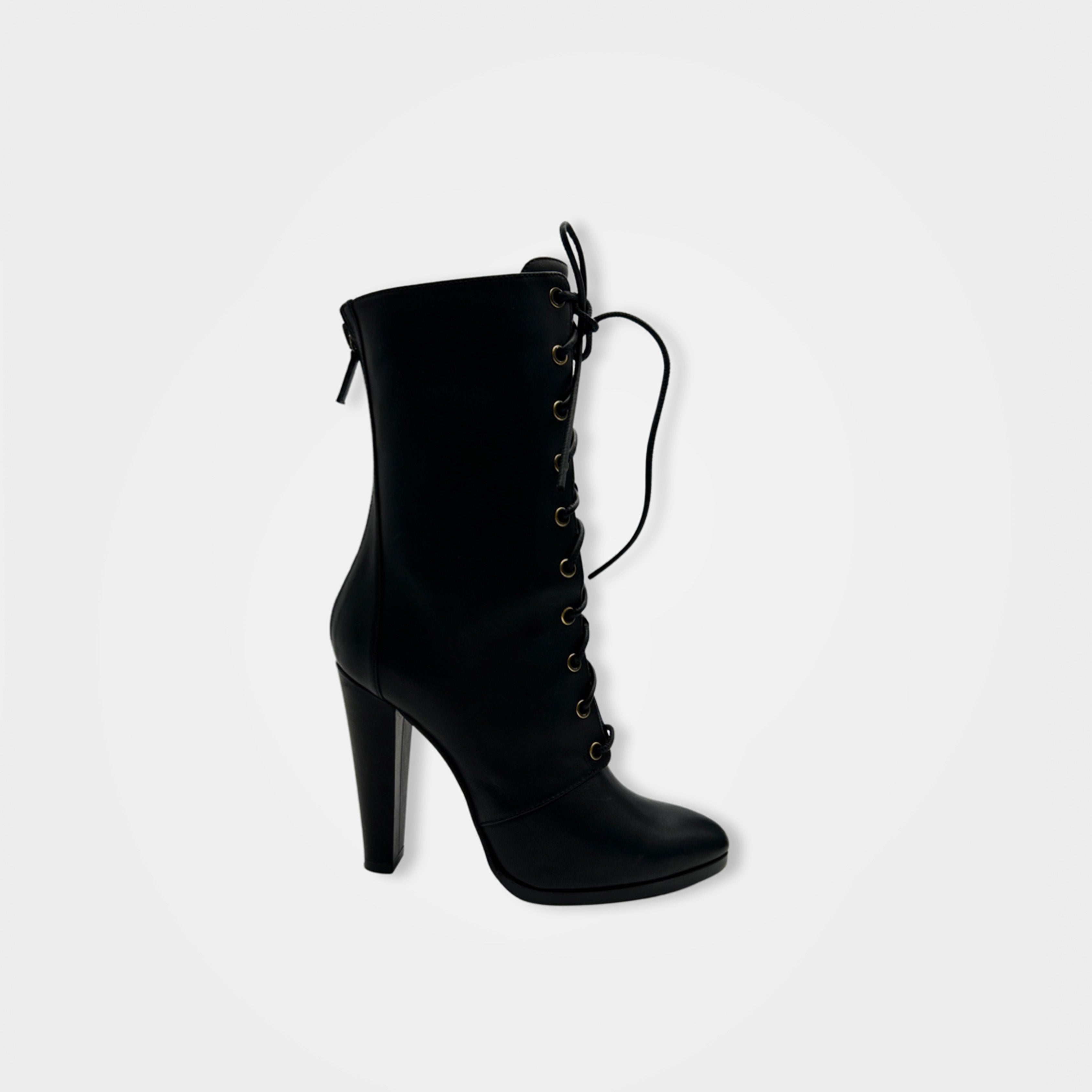 image of BALMAIN black leather boots