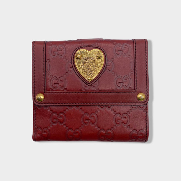 GUCCI red monogram leather wallet – Loop Generation