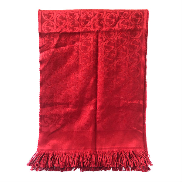 Gucci red silk and wool scarf – Loop Generation