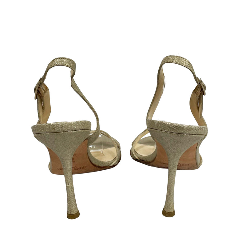 JIMMY CHOO glitter gold leather heels | Size 39