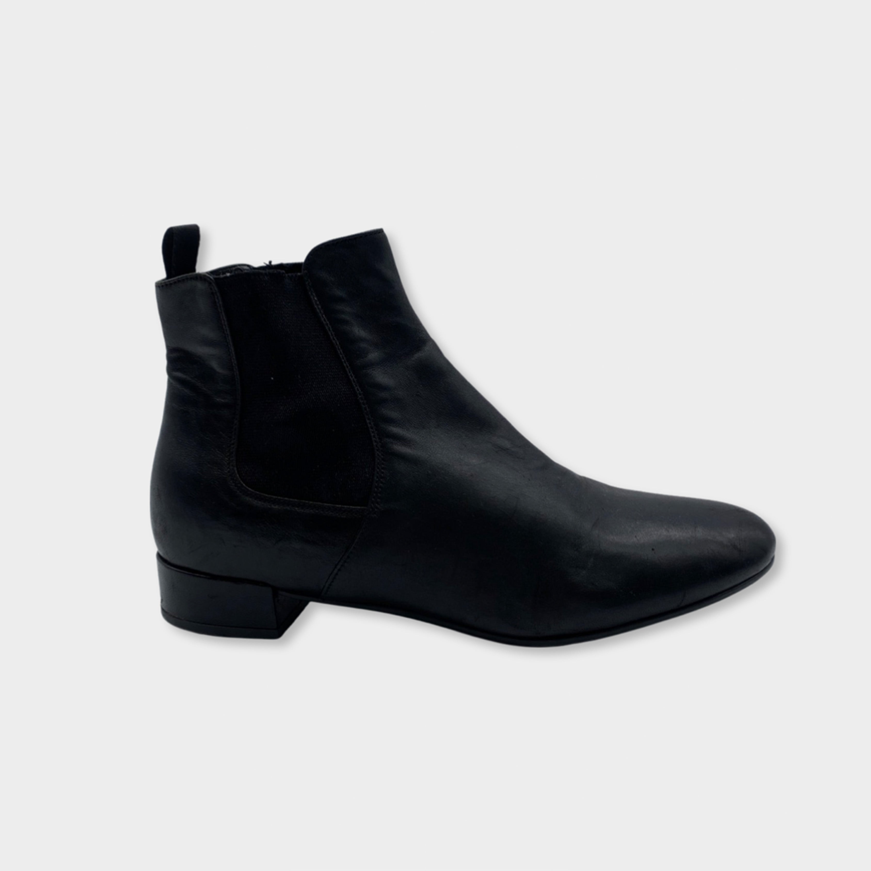 image of PRADA black leather boots