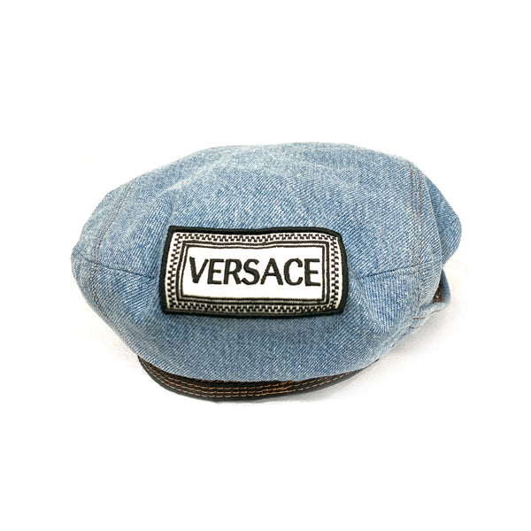 versace denim beret