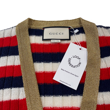 Gucci oversized striped cardigan with metallic details and pearl butto –  Loop Generation