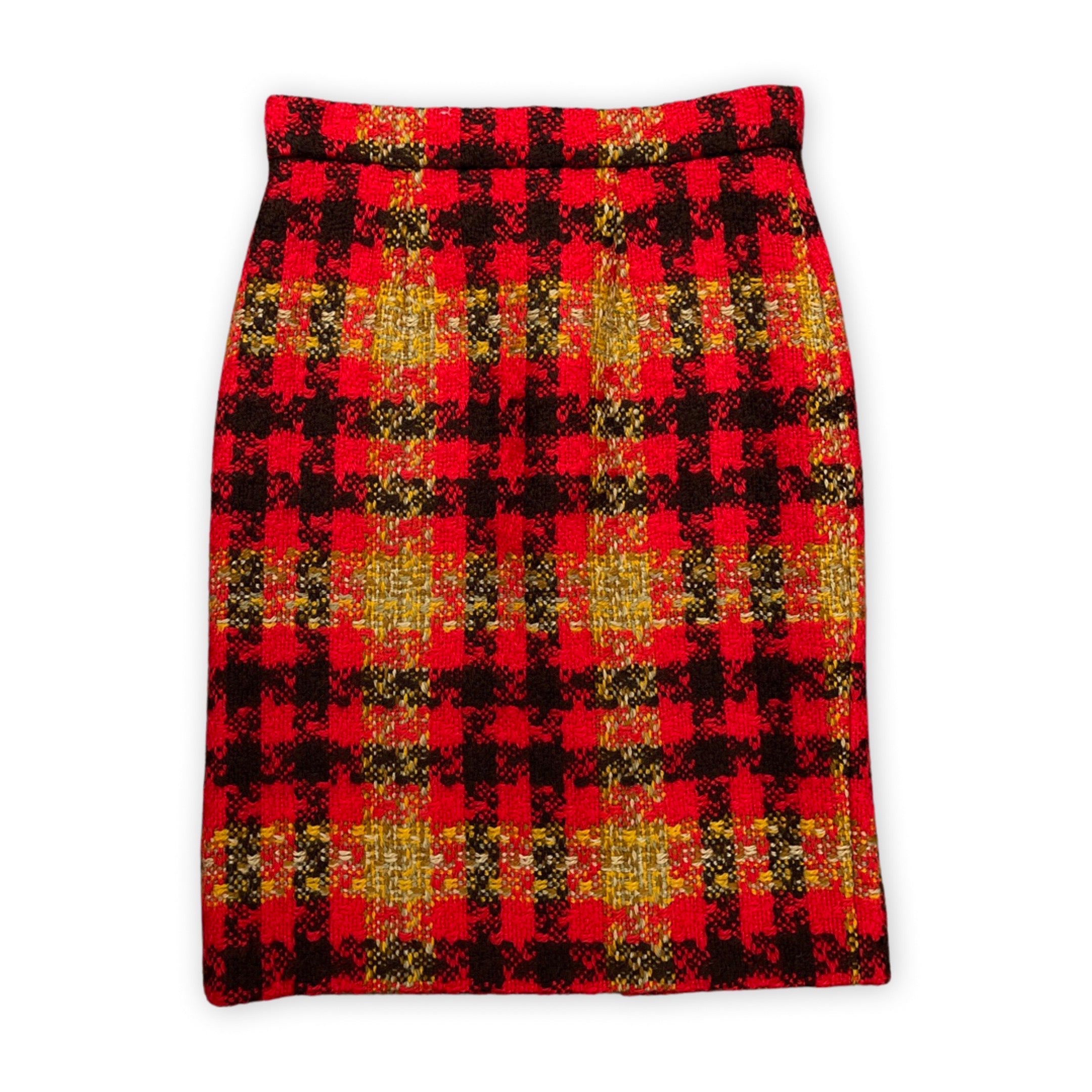 image of Miu Miu wool red check pattern skirt