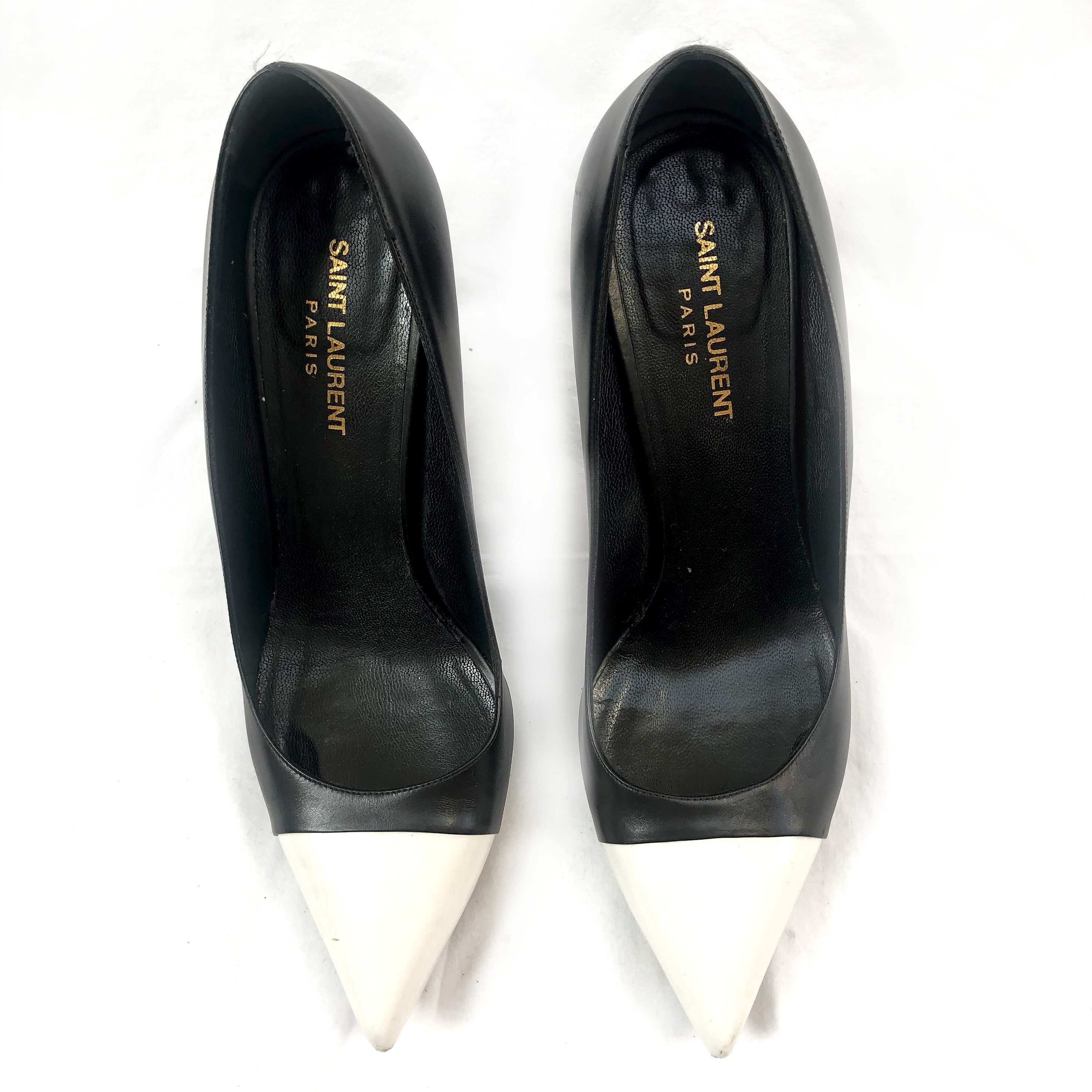 SAINT LAURENT black and white heels – Loop Generation