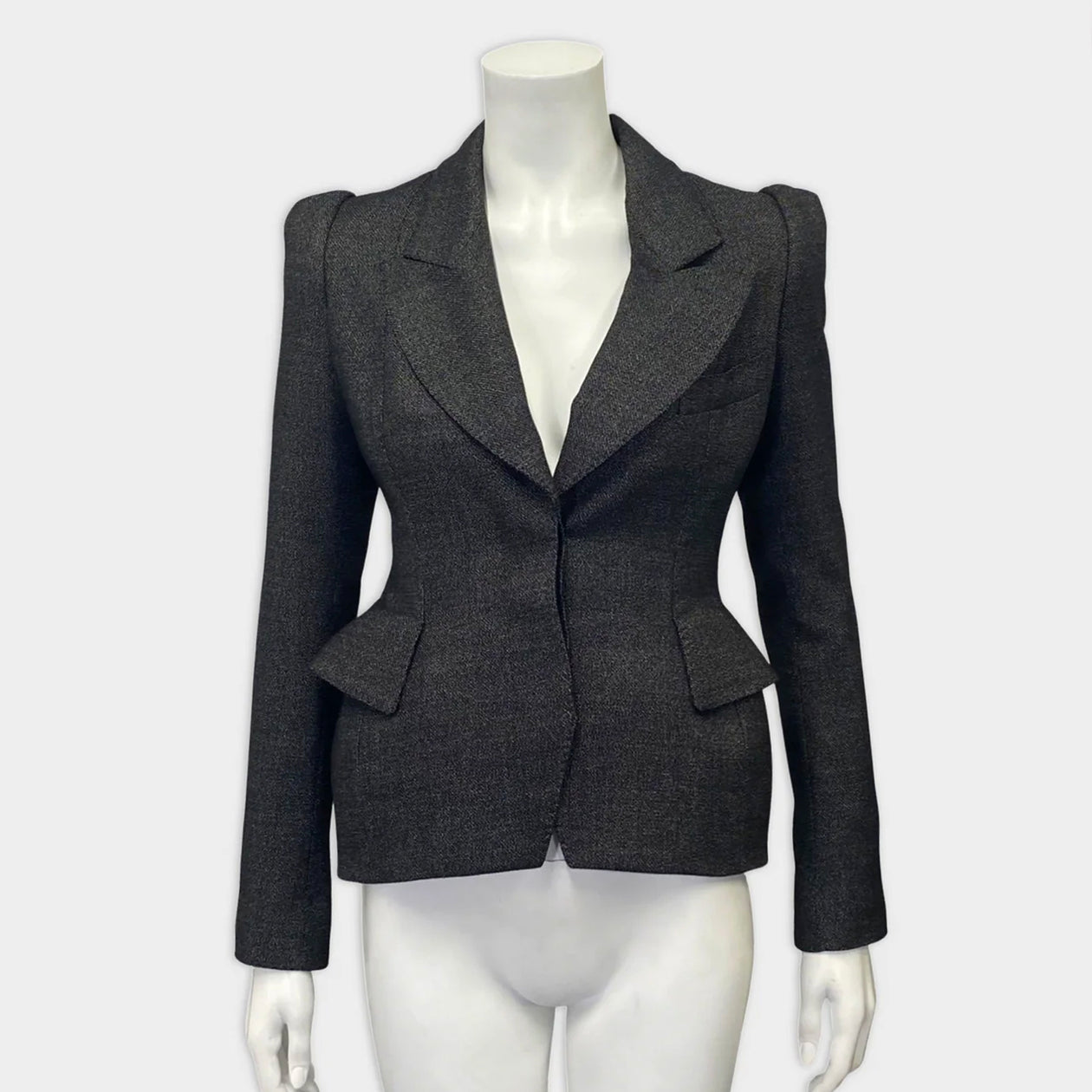 Tom Ford Women's Dark Grey Melange Wool Blazer – Loop Generation