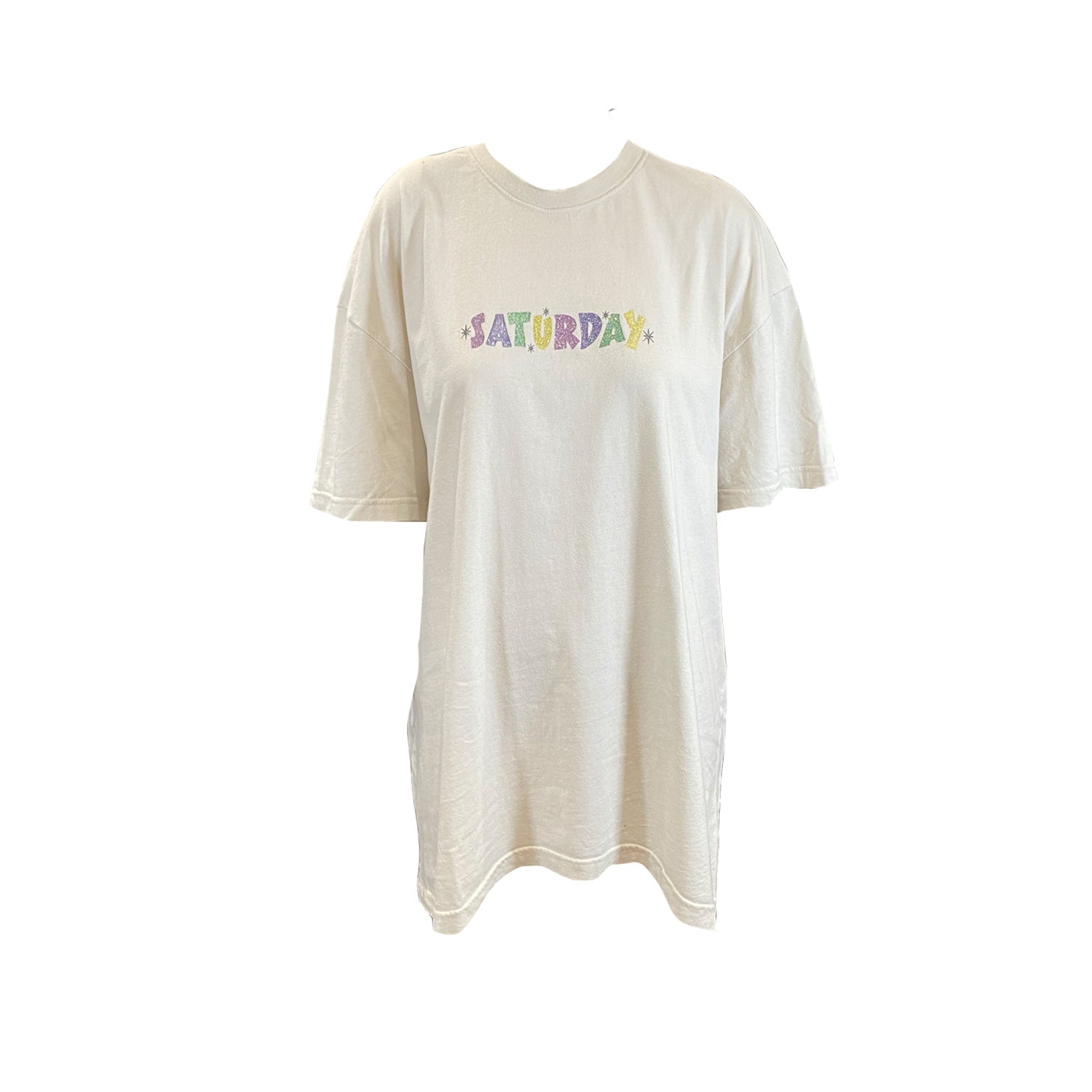 Image of Vetements saturday logo ecru cotton t-shirt