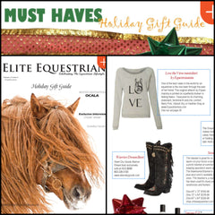 Equestrianista's Love the View sweatshirt featured in Elite Equestrian Magazine's Holiday Must-Haves