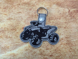 ITH Digital Embroidery Pattern for ATV Quad Snap Tab / Key Chain, 4x4 hoop