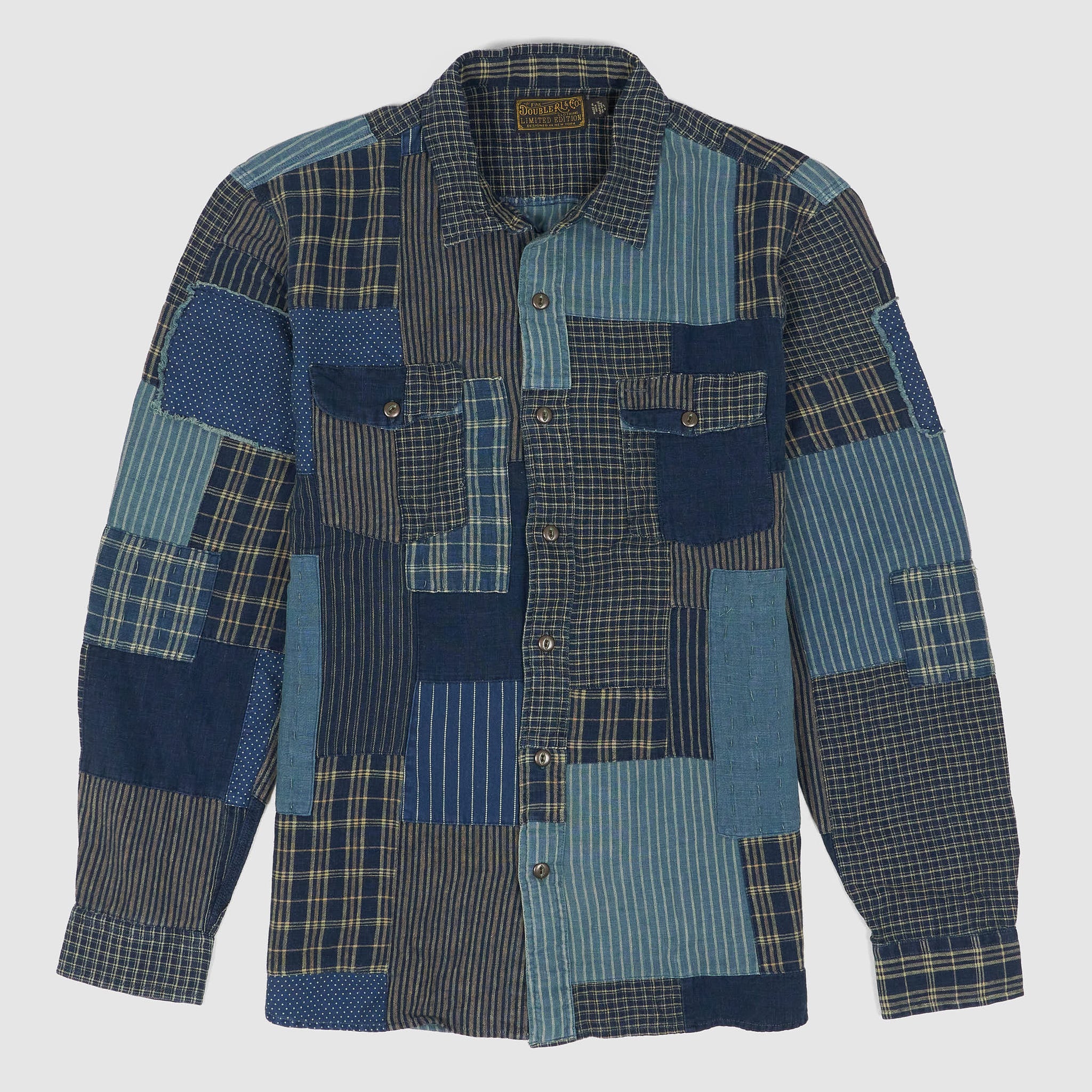 Double RL Limited Edition Patchwork Indigo Work Overshirt - DeeCee style