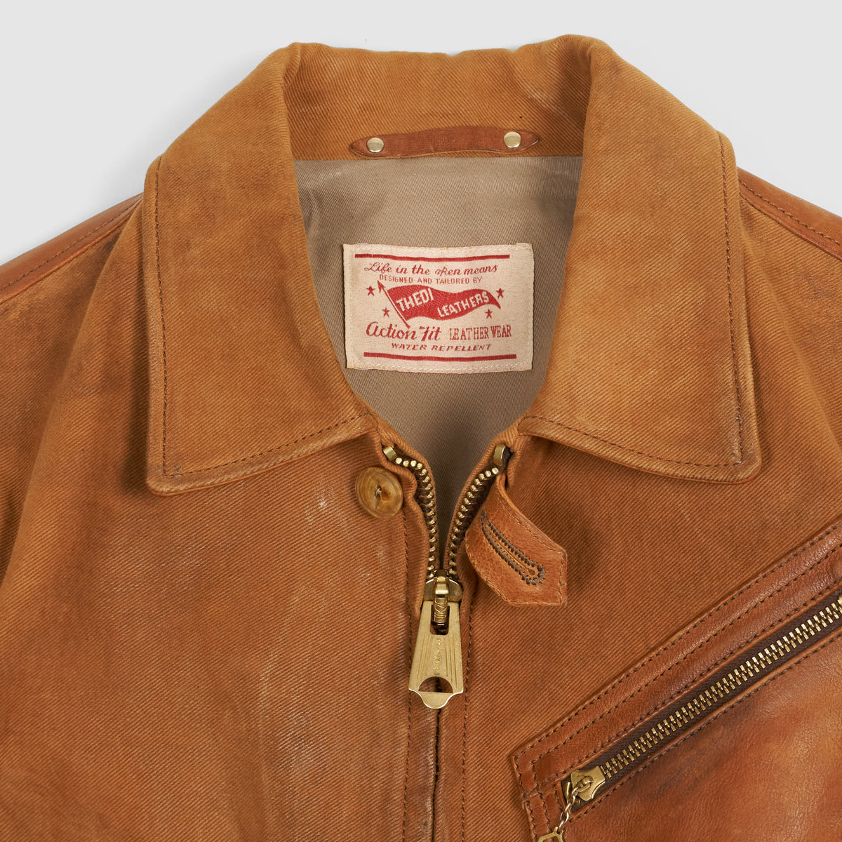 Thedi Leathers 2-Tone Canvas Buffalo Leather Jacket - DeeCee style