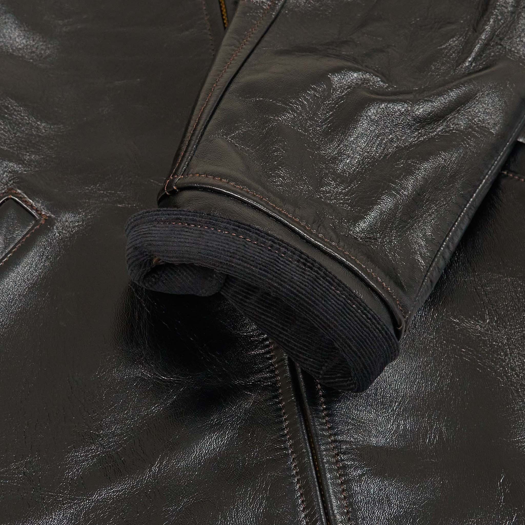 Double Helix Classic 1930's Black Overdyed Horse Leather Jacket