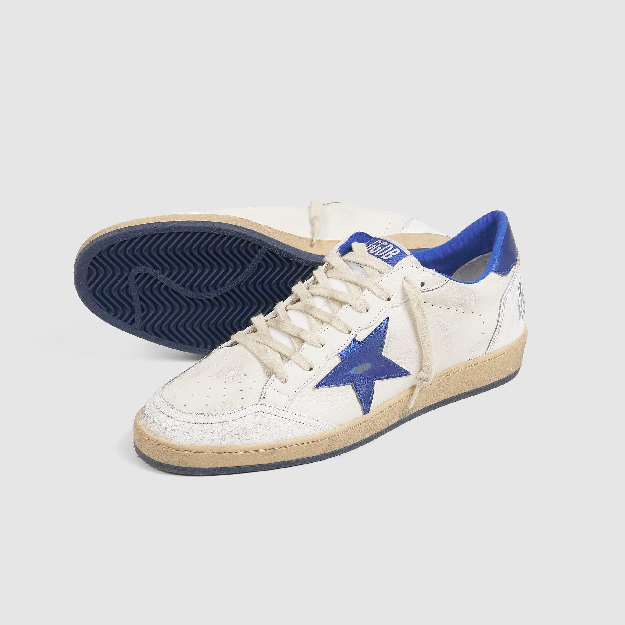 Golden Goose Ball Star White Blue Sneakers - DeeCee style