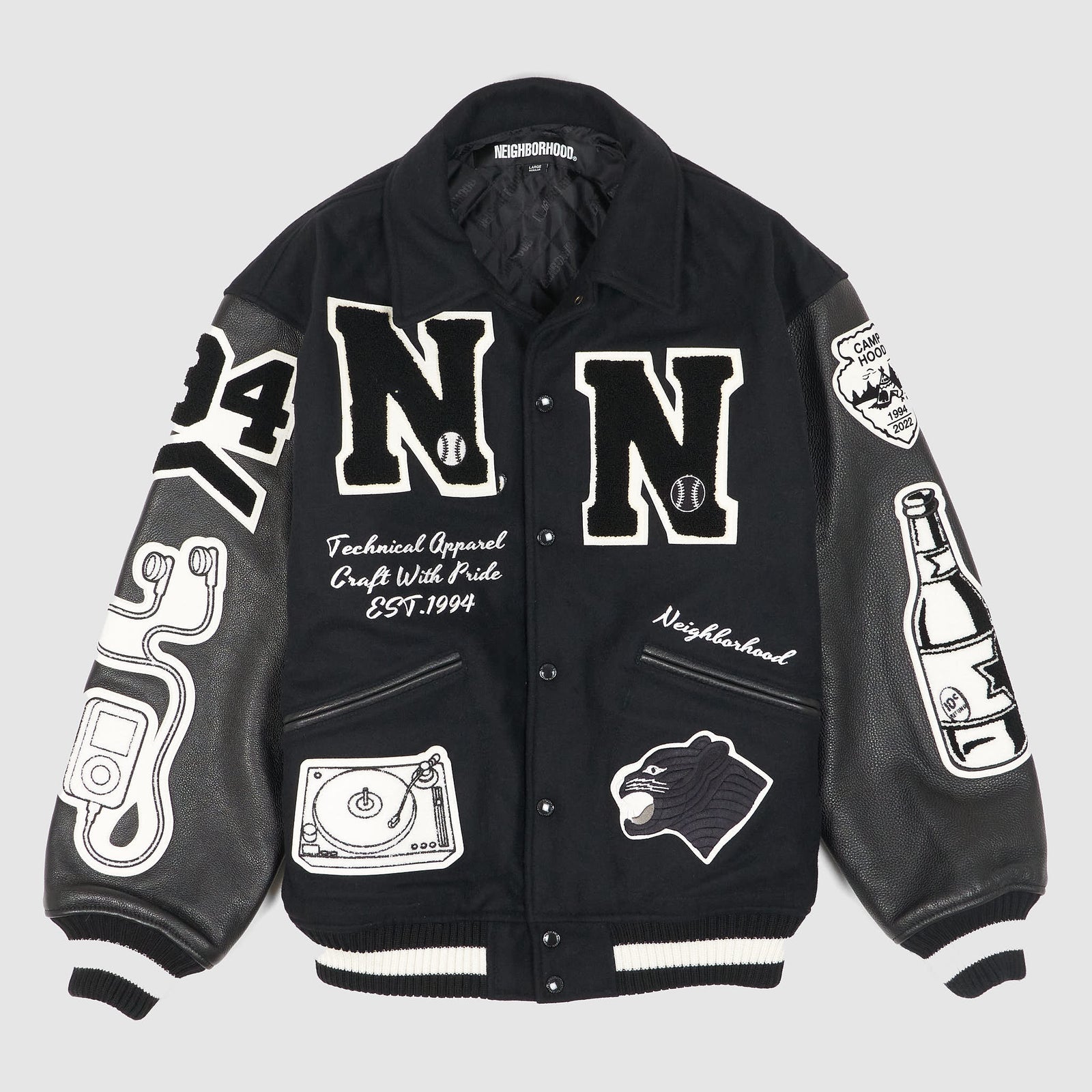 国産】 Neighborhood Neighborhood BASEBALL JACKET NAVY L