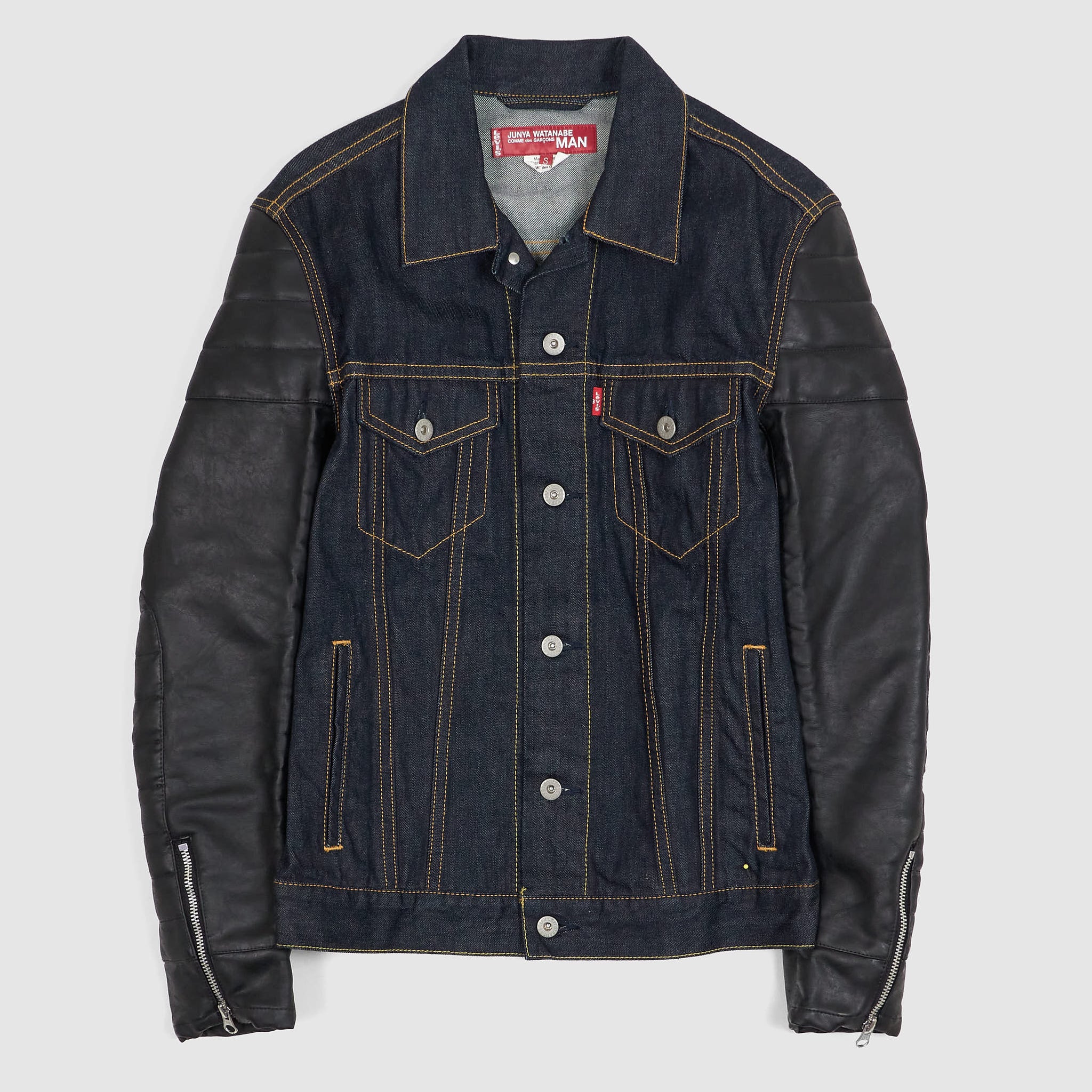 Junya Watanabe Man x Levi's® Denim Trucker Jacket with Leatherette Sle -  DeeCee style