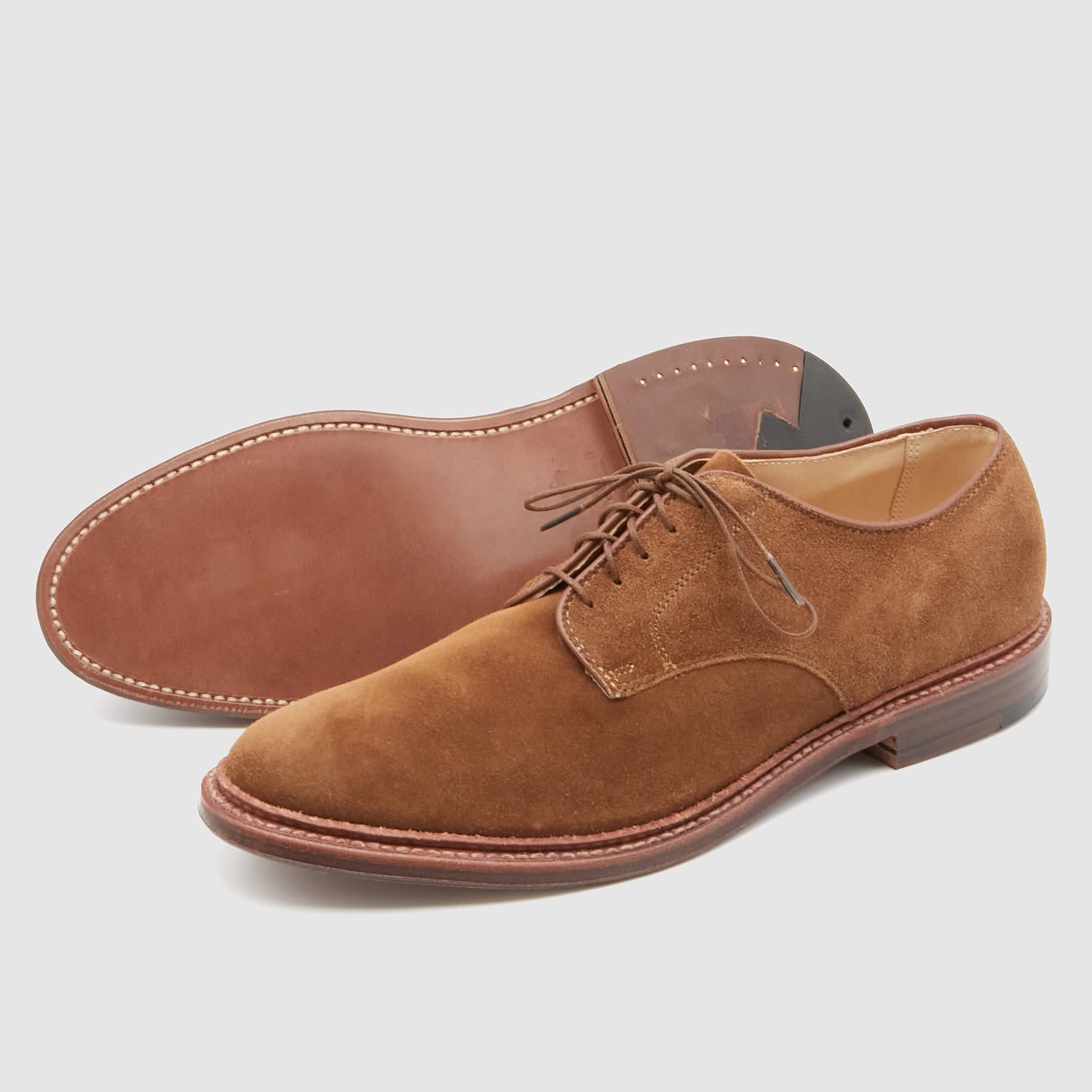 Alden Plain Toe Blucher quarter lined Snuff Suede Vamp 29336F