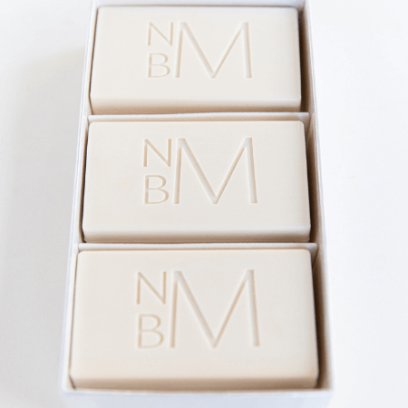 Sanderling Soap Set by WREN Home featuring white monogrammed soaps 