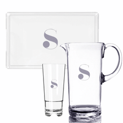 Acrylic Tray, Pitcher, Glasses Set - Personalized