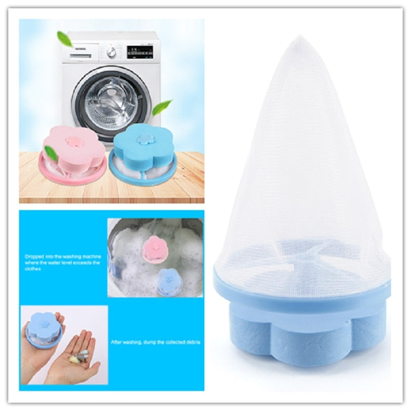 Floating Net Mesh Filter Bag Washing Machine Laundry Pouch Lint Hair Fur Removal Household 7166