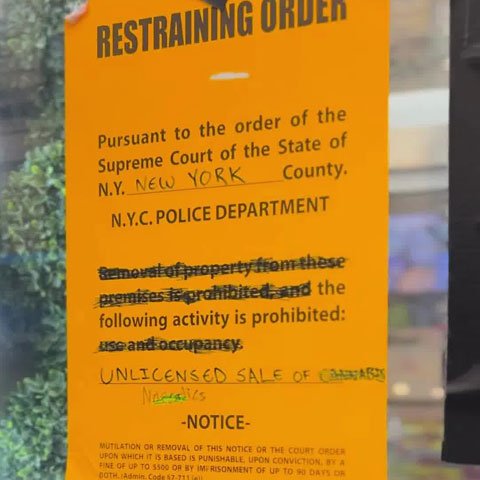 Restraining order on illegal NYC dispensary