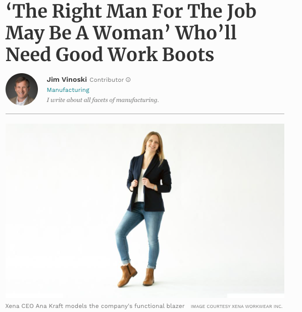 Forbes Xena Workwear article picture