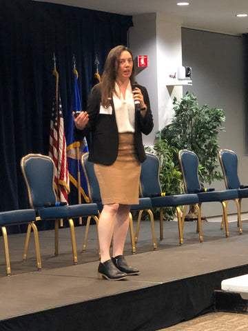 Karen Robinson speaking at an event