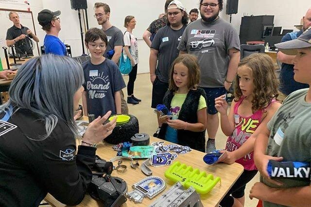 Team Valkyrie doing outreach to inspire girls to pursue careers in STEM