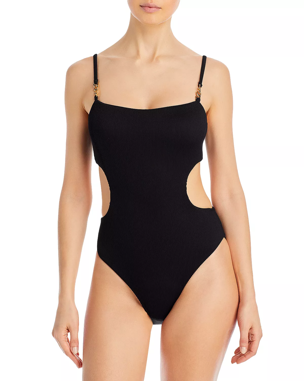 Rectangle Body Type Side Details Swimsuit