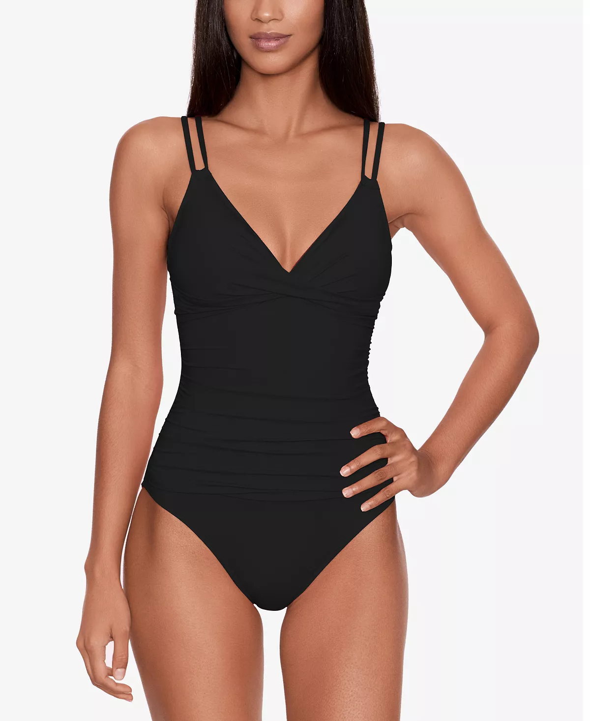 Oval Body Type Dark Solid Colour Swimsuit