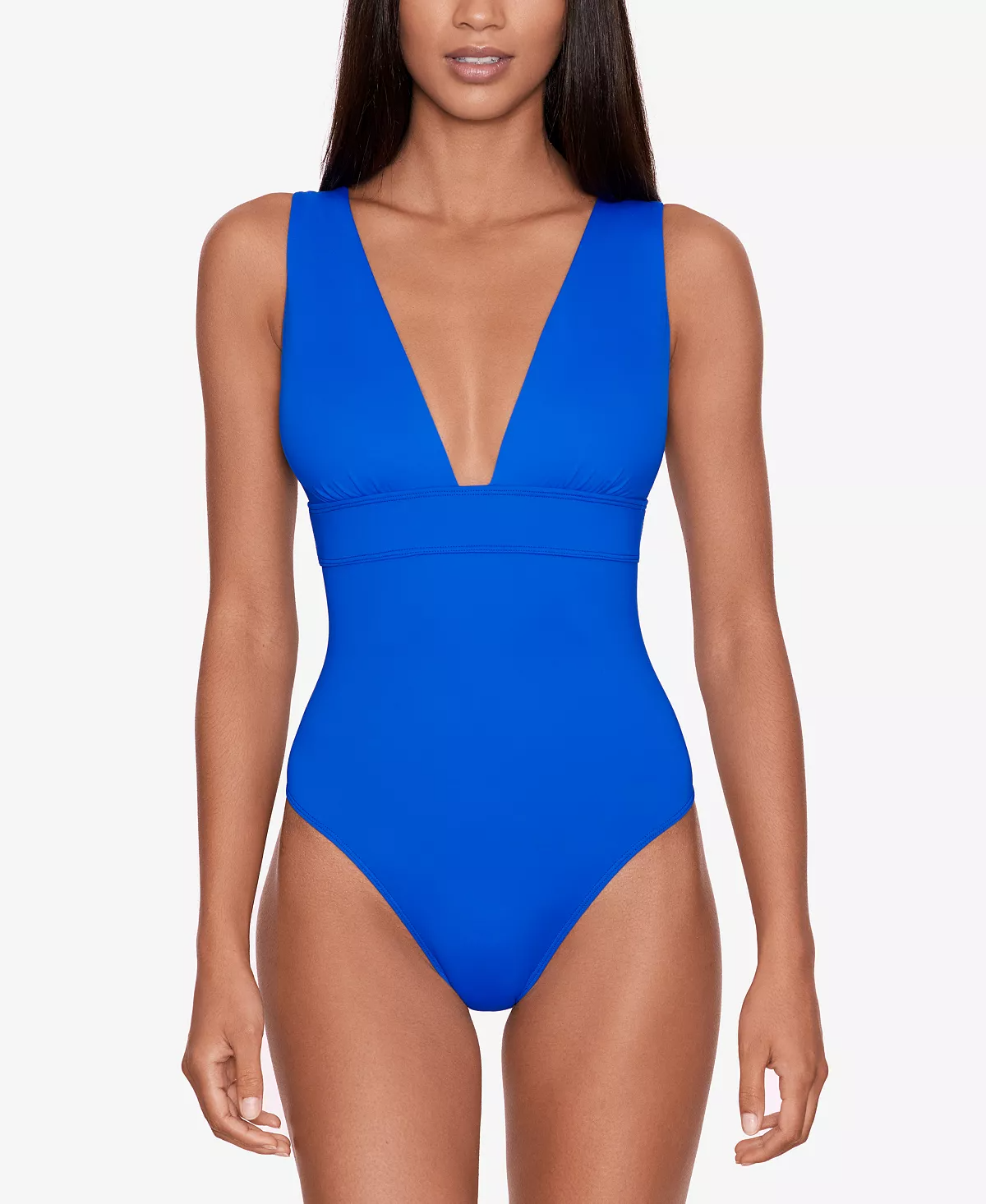 Oval Body Type V Neck or Plunging Neck Swimsuit