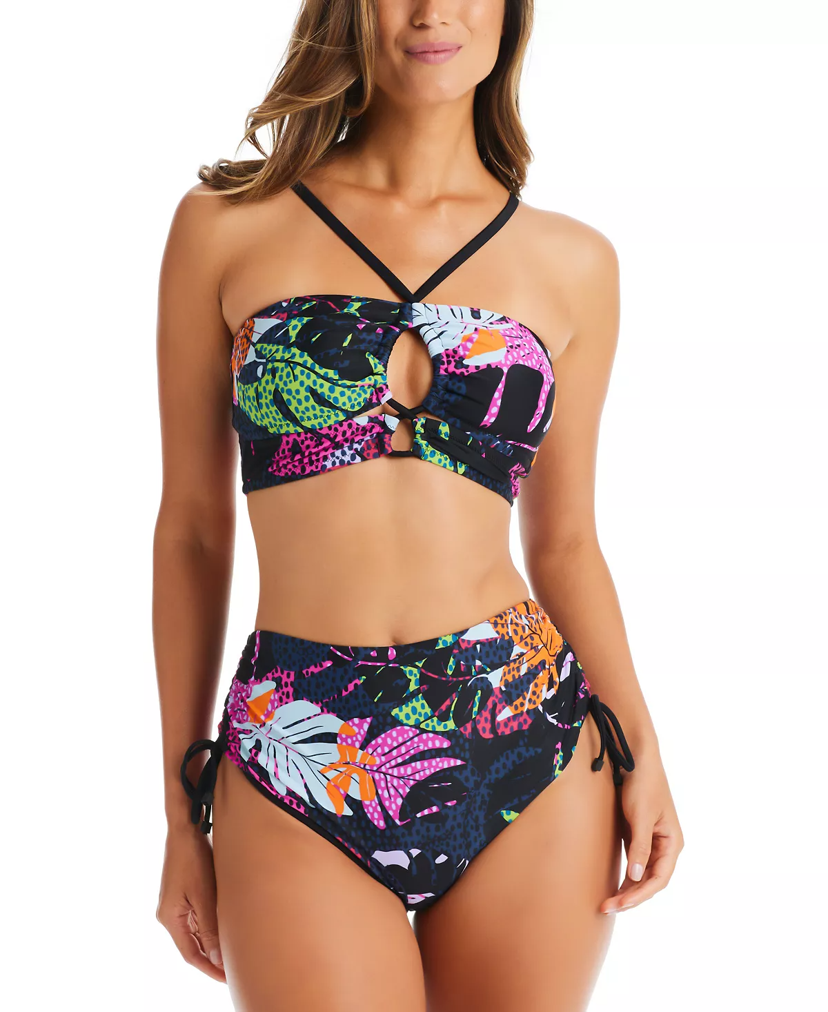 Rectangle Body Type High Waisted Top Swimsuit