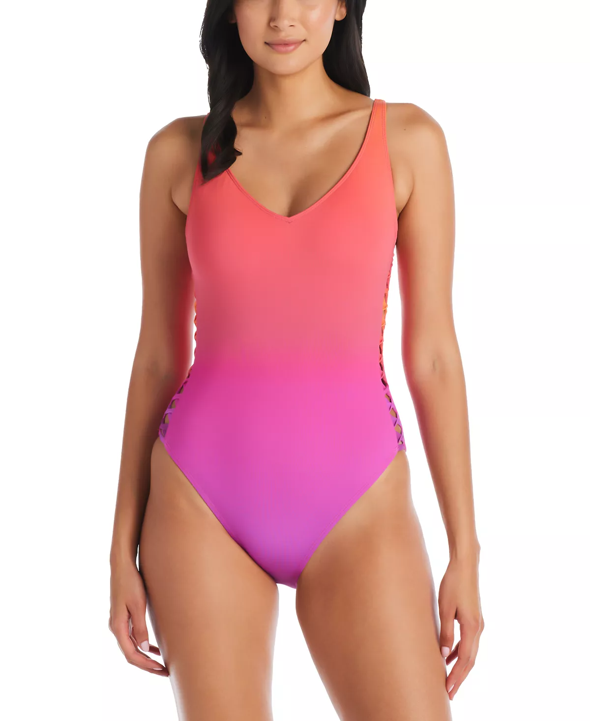 Rectangle Body Type Side Details Swimsuit