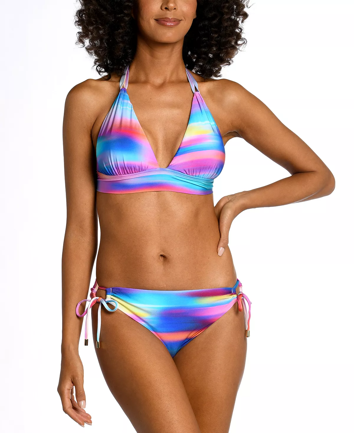Hourglass Body Type Tie Front or Tie Side Bottom Swimsuit