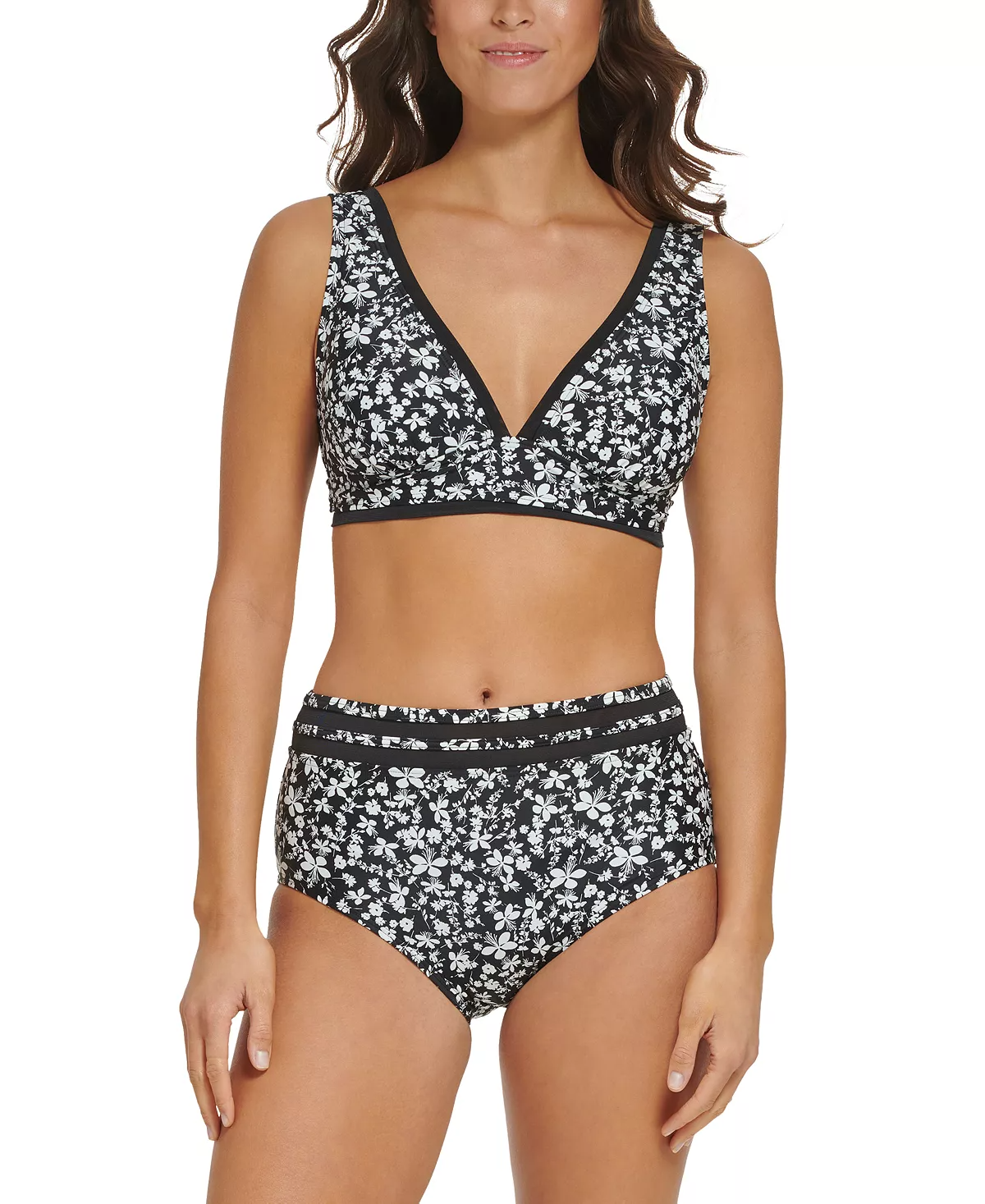 Rectangle Body Type High Waisted Top Swimsuit