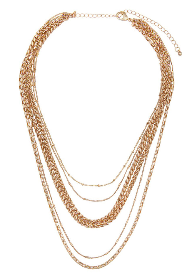 Multi Layered Detail Chain Necklace