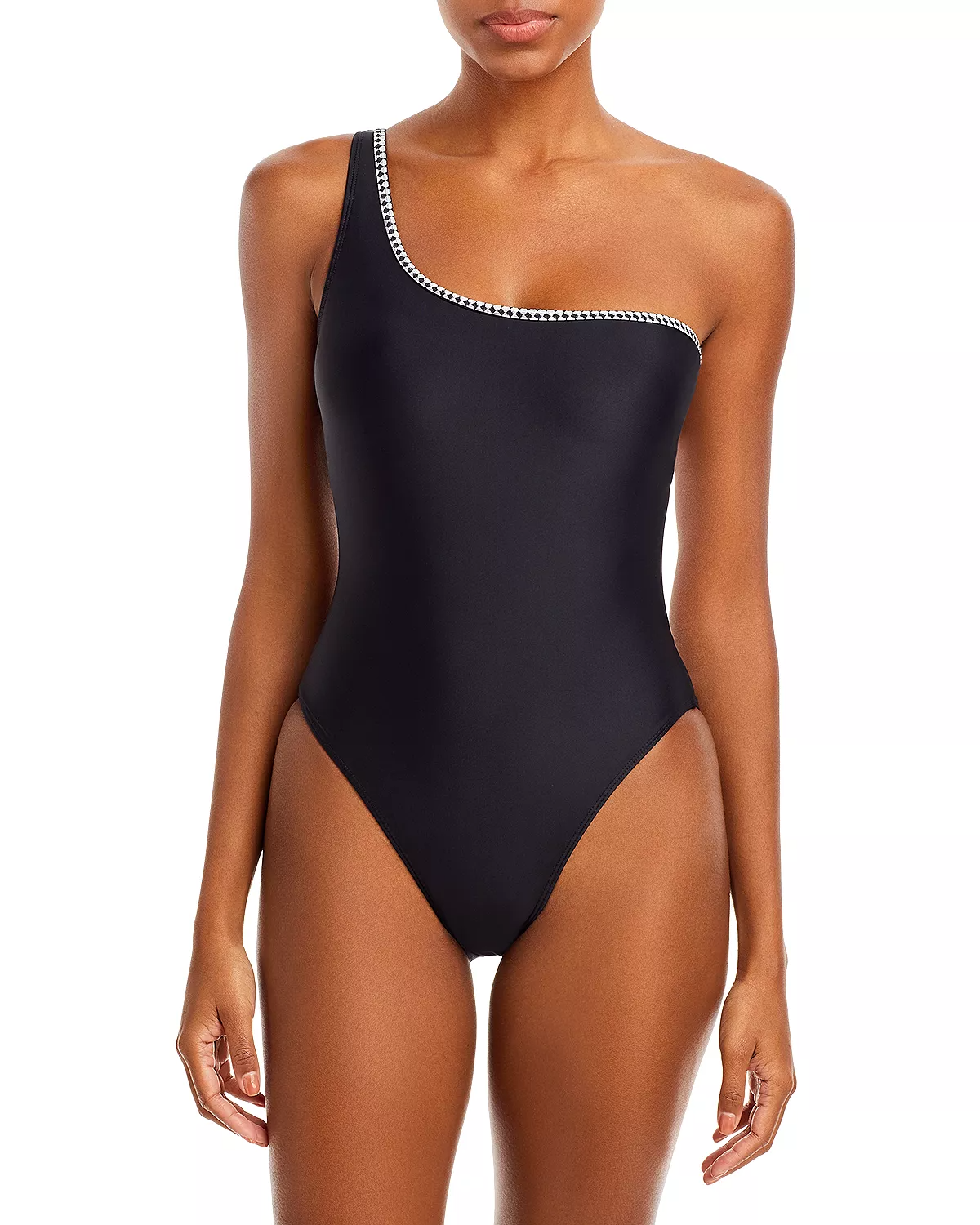 Teardrop Body Type Asymmetricel Neckline Swimsuit