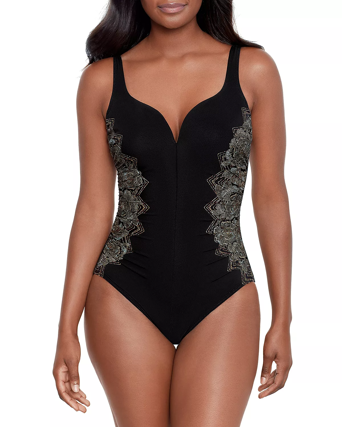 Rectangle Body Type Side Details Swimsuit