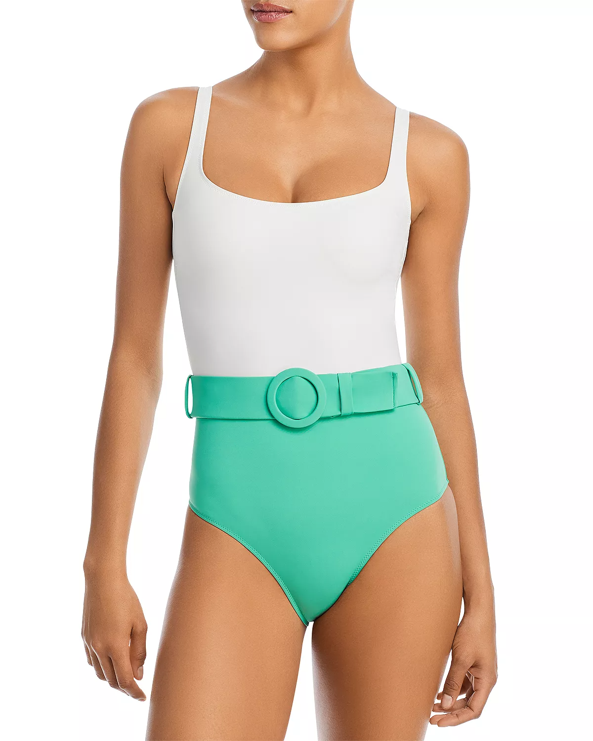 Rectangle Body Type Belt or Waist Detail Swimsuit