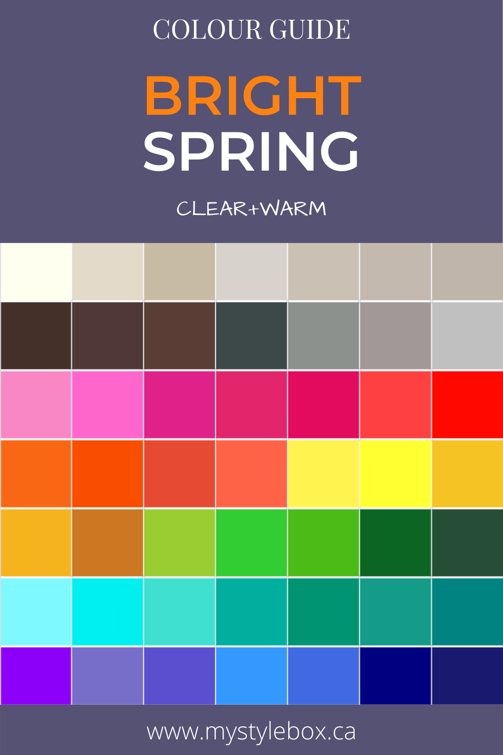 Bright Spring Seasonal Color Guide
