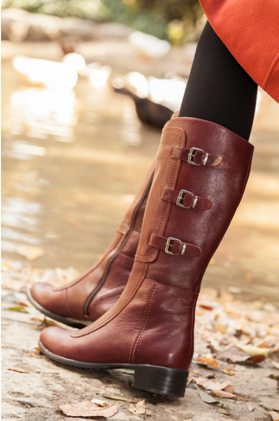 Brown knee high boots