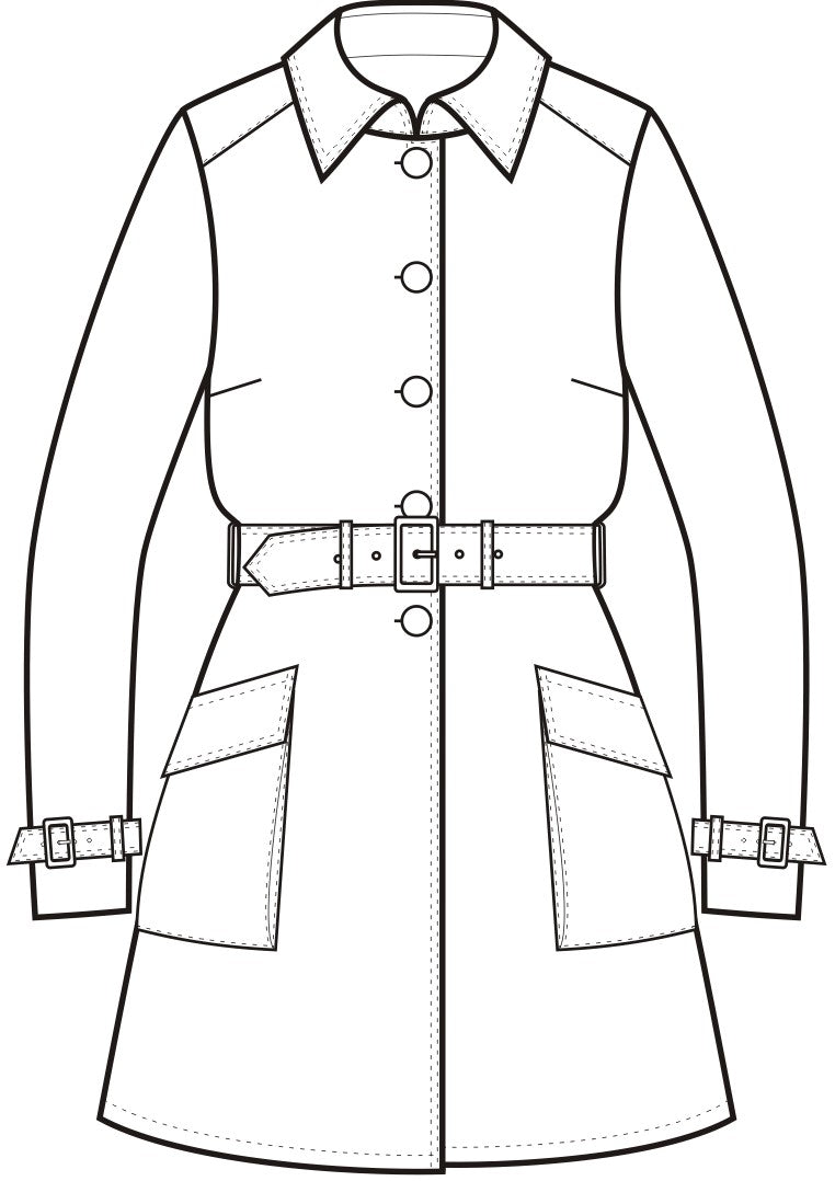 Single Breasted Belted Coat