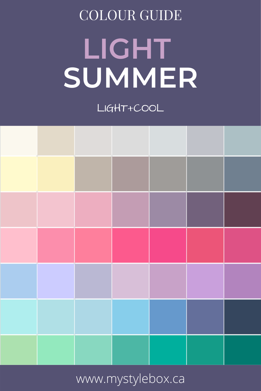 Light Summer Seasonal Color Guide